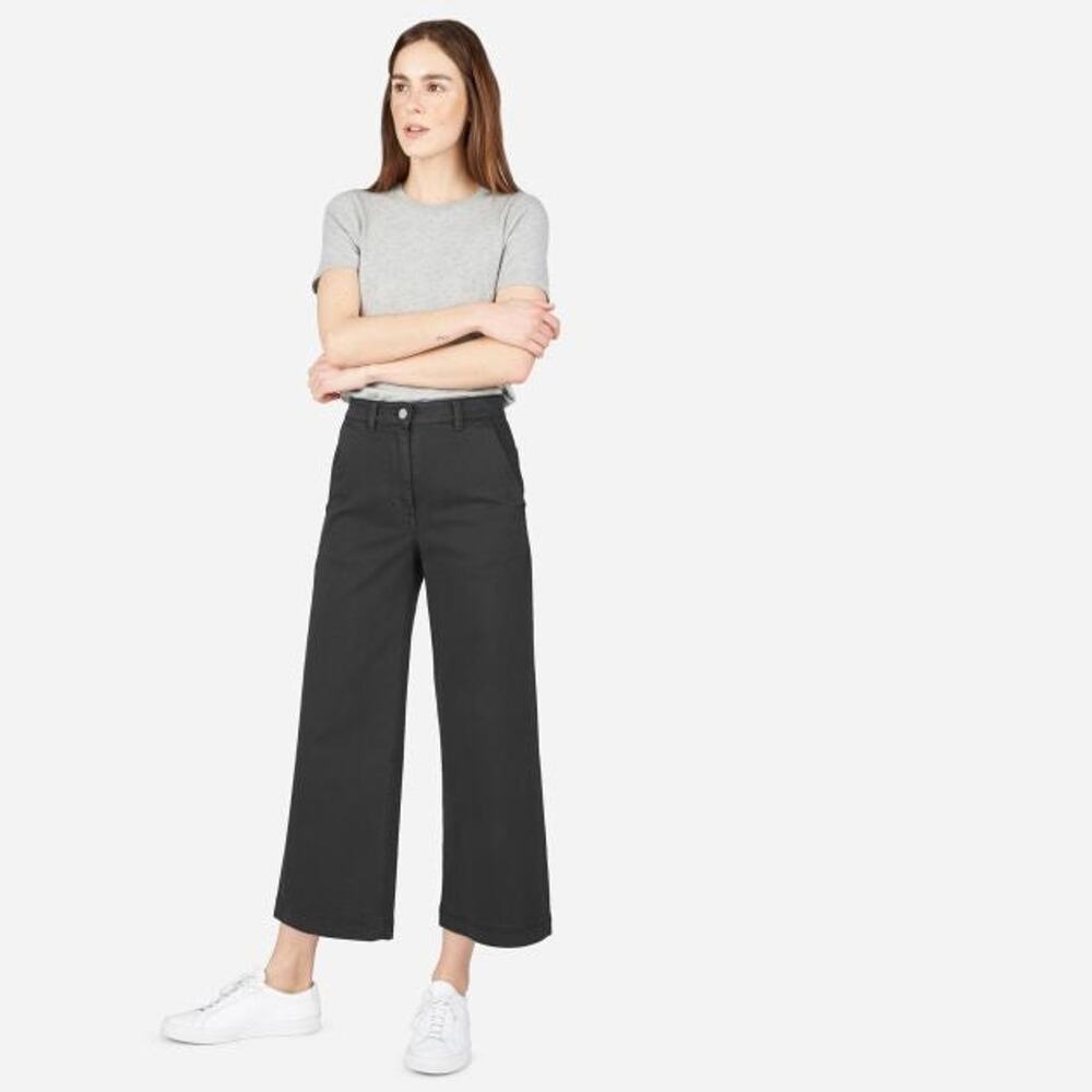 Everlane The Wide Leg Crop Pant Black - 4 Regular
